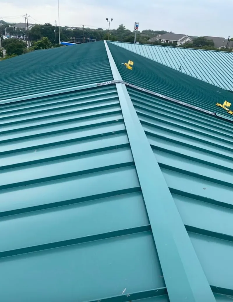 Green commercial metal roof ridge and valley for Metal Roof Repair in Carteret