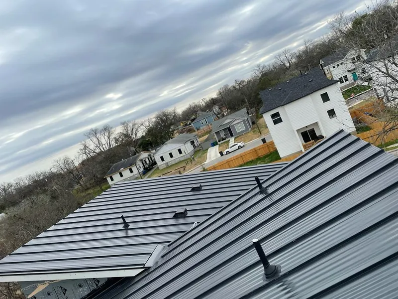 Standing seam metal roof panels with vents for Skylight Repair in Carteret